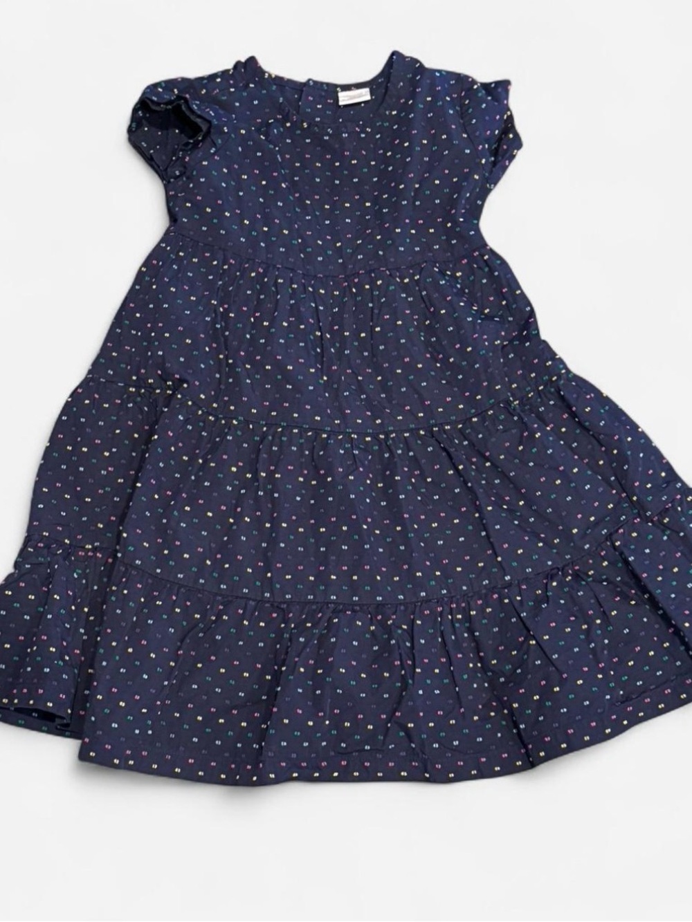 Hanna Andersson Navy Dress with Multicolor Dots